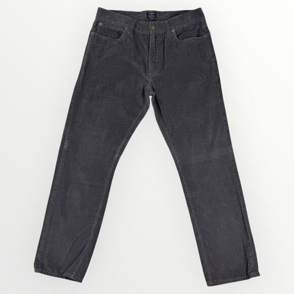 J CREW The Sutton Mens Corduroy Pants Grandpa Grey Business Casual Flat Front 33 - Picture 1 of 8